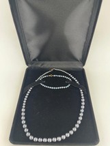 Genuine Cultured Freshwater Gray Pearl Necklace and Bracelet Set NEW 16” - £22.74 GBP