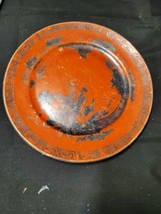 Dragon Plate Red Rust and Silver (tarnished) Designs Hand Painted Nippon... - $13.30
