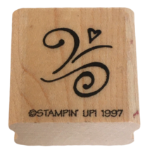 Stampin Up Rubber Stamp Flourish and Heart Card Making Swirls Decorative Swish - £2.39 GBP
