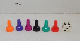 1995 BALDERDASH Replacement Set of 6 Pawns and 1 Dice Piece Part - $3.92