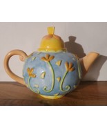 Oneida Small Teapot Whimsical Colorful Design Hand Painted Floral - £19.45 GBP