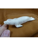 SEAL-w11) little white swimming Seal shed ANTLER figurine Bali detailed ... - $88.35