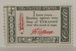 Vintage Stamps American America Usa States 4 Cent Quotations Credo Stamp X1 B25 - £1.40 GBP