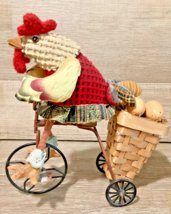 Red Rooster on tricycle delivering eggs in basket Collectable 9 x 8 - £18.44 GBP