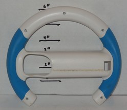 Nintendo Wii Steering Wheel Hard Plastic Blue White - $9.90