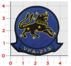 NAVY VFA-213 BLACK LIONS SQUADRON HOOK &amp; LOOP EMBROIDERED PATCH - $39.99