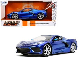 2020 Chevrolet Corvette Stingray C8 Candy Blue &quot;Bigtime Muscle&quot; 1/24 Diecast Mod - £31.65 GBP