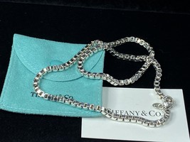 Tiffany & Co Sterling Silver Venetian Box Chain Necklace 17 3/4" 39.3g JR7871 - $395.00