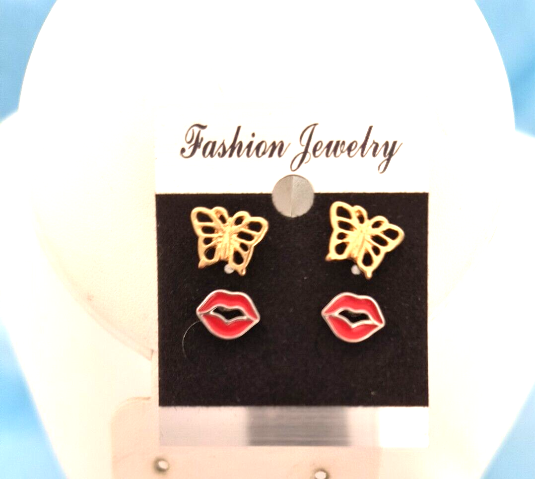 2 Pair  Fashion Jewelry NEW Teens/Girls/Women's Post/Stud Earrings Goldtone - $7.92