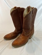 Acme Western Cowboy Boots Size 10 D Tan Leather Stitching Vintage - $79.99