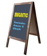 Tektrum Rustic Wood Magnetic Sidewalk Chalkboard Sign Board 20"x40"-Natural Wood - £46.82 GBP