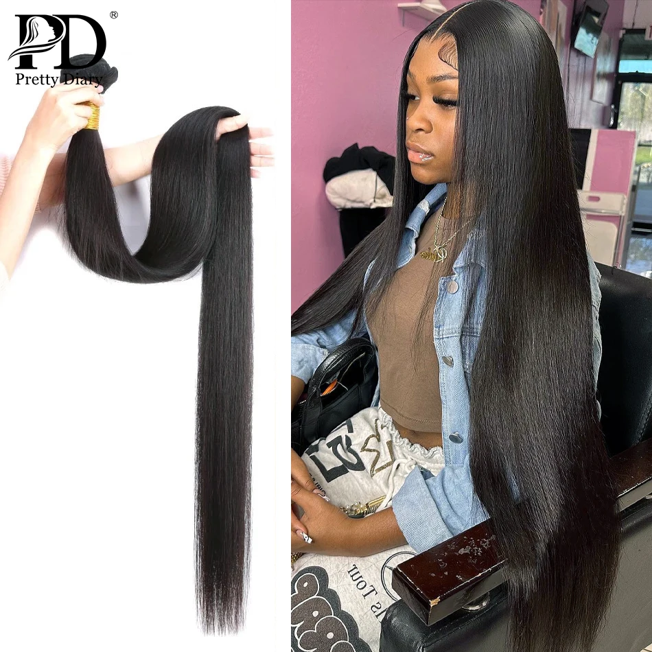 30 40 42 Inch Bone Straight Human Hair Weave Bundle 2 3 4 Bundles Raw Virgin - £21.03 GBP+