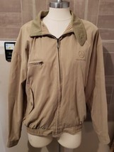 Vintage Mercedes-Benz Racing Men’s Sz ( L ) Beige Bomber Jacket - £63.94 GBP