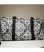 Thirty-One LARGE UTILITY TOTE Medallion Medley BLACK &amp; WHITE-RARE - $68.60 CAD
