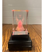 Etched Crystal 3D Paperweight Angel and Cross With Light Up Display - $20.48 CAD
