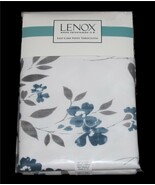 LENOX Blue Grey White Floral Vinyl Flannel Back Rectangle 60 x 102 Table... - $34.28 CAD