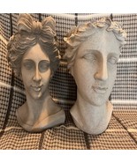 Elegant Greco-Roman Style Bust Planter Set – Decorative Head Vases (11" Tall) - €78,44 EUR
