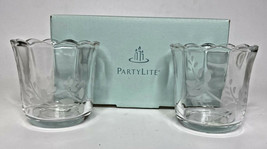 Partylite Herbal Spring Etched Votive Holder Pair Retired NIB P15E/P8469 - $32.99