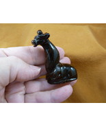 Y-GIR-SI-705 Tiger&#39;s eye sitting GIRAFFE carving FIGURINE gemstone love ... - $24.05 CAD