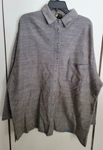 Mens L No 4 Exp Jeans Gray &amp; Blue Button Down Long Sleeve Casual Shirt - £14.69 GBP