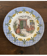 Royal Stafford Set of 2 Dinner Plates Easter Bunny Rabbit Family  Plaid ... - $739.27 MXN