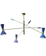 Modern Adjustable Triennale 3 Arms Sputnik Chandelier Brass Handcrafted ... - $615.46 CAD