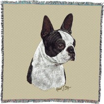 Boston Terrier Black Lap Square Blanket by Robert May - Non-Sporting, 54x54 - £62.34 GBP