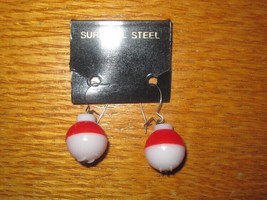 2 Pairs Of New HAND-MADE Fishing Bobbers Earrings With Stainless Steel Ear Wires - £10.11 GBP