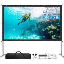 Projector Screen And Stand, 100 Inch Outdoor Movie Screen-Upgraded 3 Lay... - $256.99