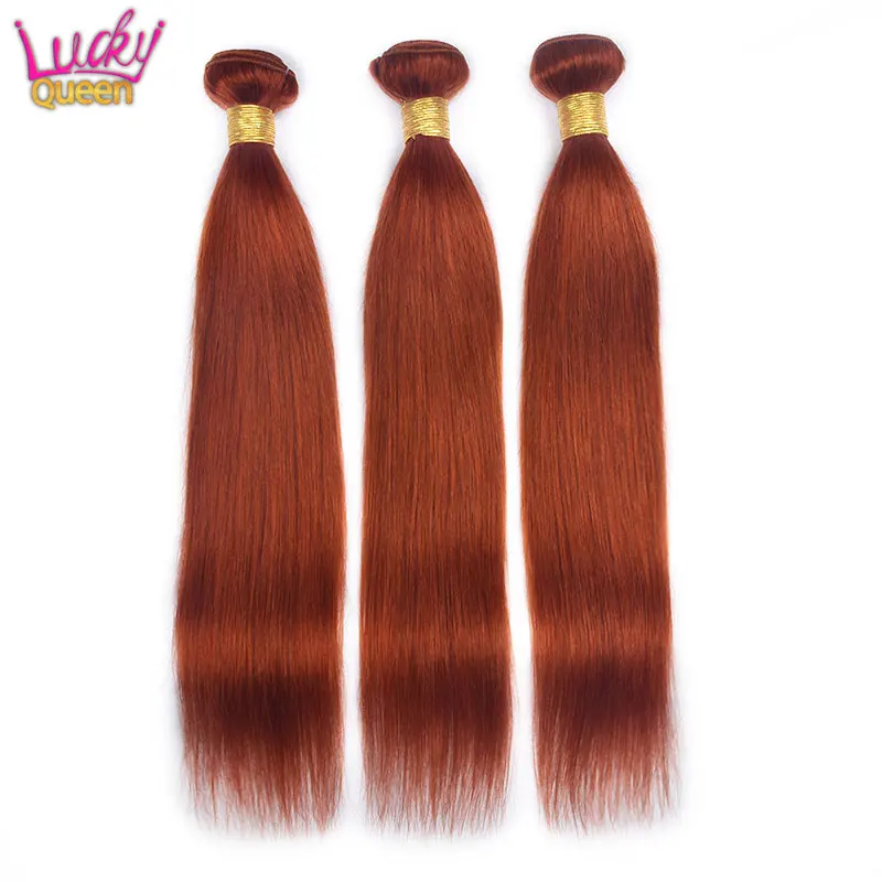 Ginger Orange Colored Straight Hair Weave Bundles Brazilian Remy Human Hair - £24.85 GBP+