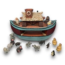 Pete Apsit Noah’s Ark Holy Herd 19&quot; Boat +16 Figurines Vintage Collectible Decor - £156.90 GBP