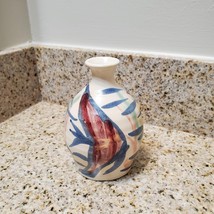 Studio Pottery Vase with Fish design, Vintage Hart 1993, Ceramic Air Plant Vase image 2