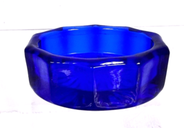 Vintage Miniature Cobalt Blue Oval Decagon Open Salt Dip Cellar 5/8" Tall - $14.36