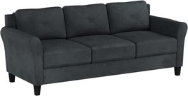Lifestyle Solutions Collection Grayson Micro-Fabric Sofa, 80.3" X 32", Dark Grey - $427.99