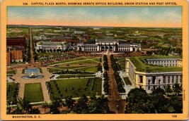 Washington D.C. Capitol Plaza North Post Office Union Linen Posted 1954 Postcard - $7.50