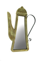 Antiqued Weathered Wood Frame Teapot Wall Mirror - $43.28
