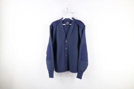 Vintage 90s Streetwear Mens 38L Wool Blend Knit Military Cardigan Sweate... - $59.35