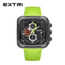  Stainless Steel Back Chronograph Men High Quality Luxury Square Silicone  - $70.54