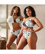 New Women&#39;s XS - 3XL High-Waisted Bikini Cats Set Swimwear White Remove ... - £30.65 GBP+