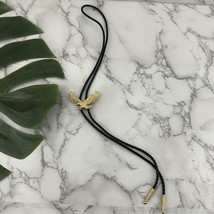 Vintage Gold Tone Metal Eagle Bolo Tie Black Cord Western Country - $440.90 MXN