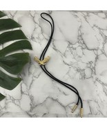 Vintage Gold Tone Metal Eagle Bolo Tie Black Cord Western Country - $440.83 MXN