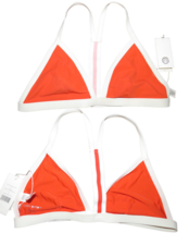 Tory Sport Tory Burch Color Block Bikini Top Kerala Orange Size Large - $49.99