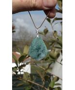 Moss agate necklace with Sterling silver bail - $25.31