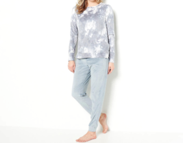 Cuddl Duds Soft Velour Fireside Lounge Set- Soft Quarry Tie Dye, MEDIUM - £25.03 GBP