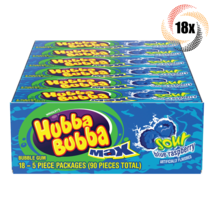 Full Box 18x Packs Wrigley&#39;s Hubba Bubba Sour Blue Raspberry Bubble Gum 5ct - £19.13 GBP