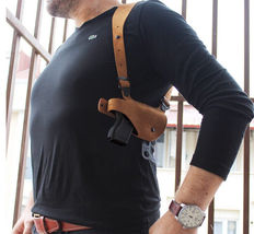 Fits Ruger P85/P89 9/40/45 ACP 4.5”BBL Suede Shoulder Holster Single Mag #1226# image 2