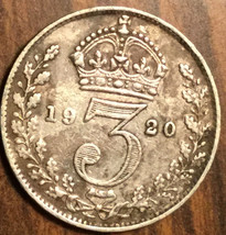 1920 UK GB GREAT BRITAIN SILVER THREEPENCE COIN - £3.10 GBP