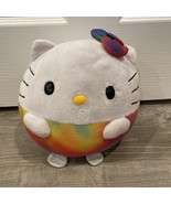 TY Beanie Babies Ballz 8&quot; HELLO KITTY Plush Rainbow Tie Die Stuffed Anim... - $13.27