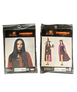 Happy Halloween Costume Long Black Hair Wig And Cape Reversible Purple B... - $15.49 CAD
