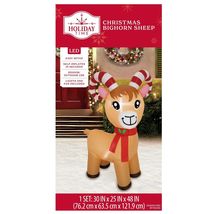 HOLIDAY TIME A04800012A AIRBLOWN INFLATABLE CHRISTMAS BIGHORN SHEEP LED ... - $17.98
